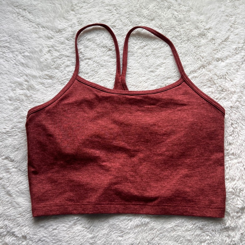 OFFLINE by Aerie The Hugger Recharge Sports Bra Heathered Rust Red Medium NWOT